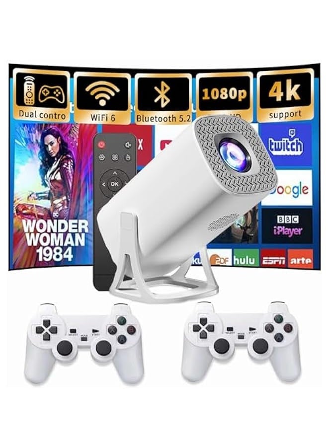 Topleo Mini Projector 1080P Support 4K ,game projector with controllers,retro game console -projector Game With 2 Wireless Controllers,projector game Support Over 36,000 Games ﻿  - Image 1
