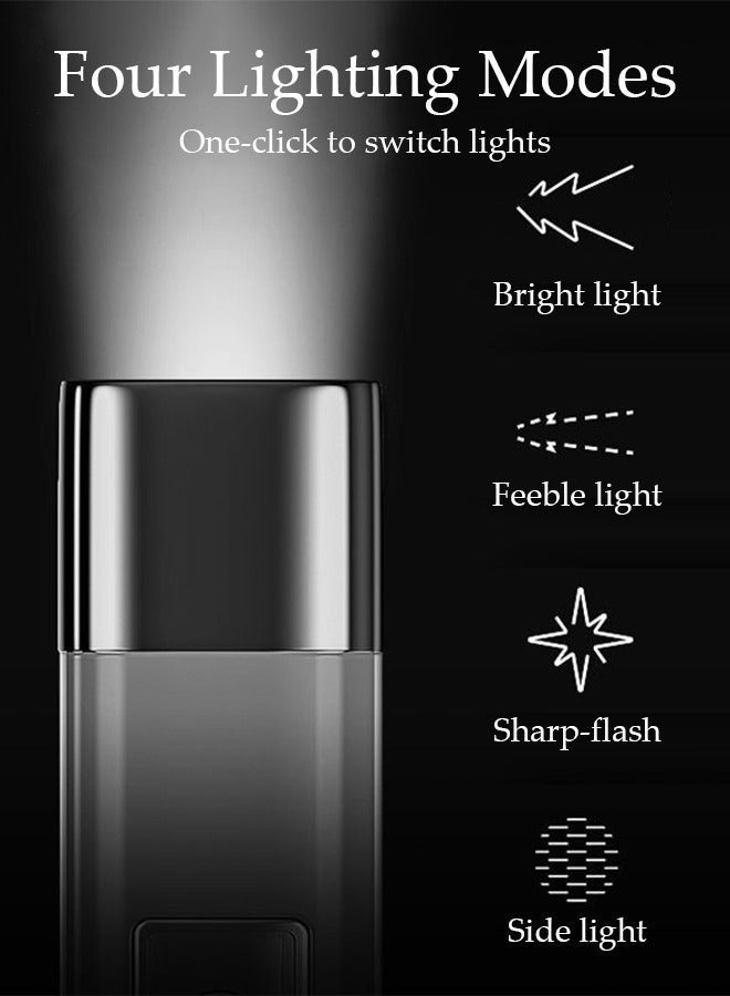DUNISO Rechargeable LED Flashlights with Side Light Handheld Flashlight with Zoomable 4 Modes Super Bright Flashlights for Emergencies Camping Hiking - Image 2