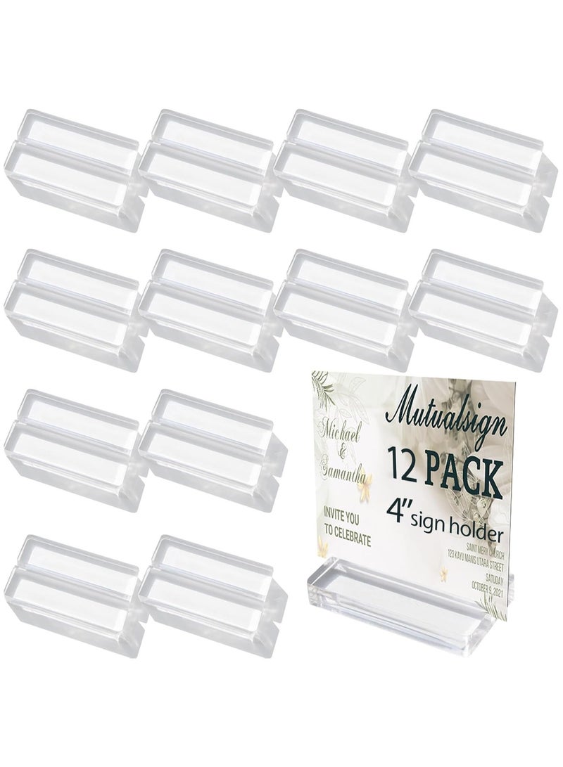 YelaJoy Acrylic Stand, 12 Pcs Table Number Holder, Clear Acrylic Sign Holder Place Card Holders for Wedding, Business, Conference(Clear) - Image 1