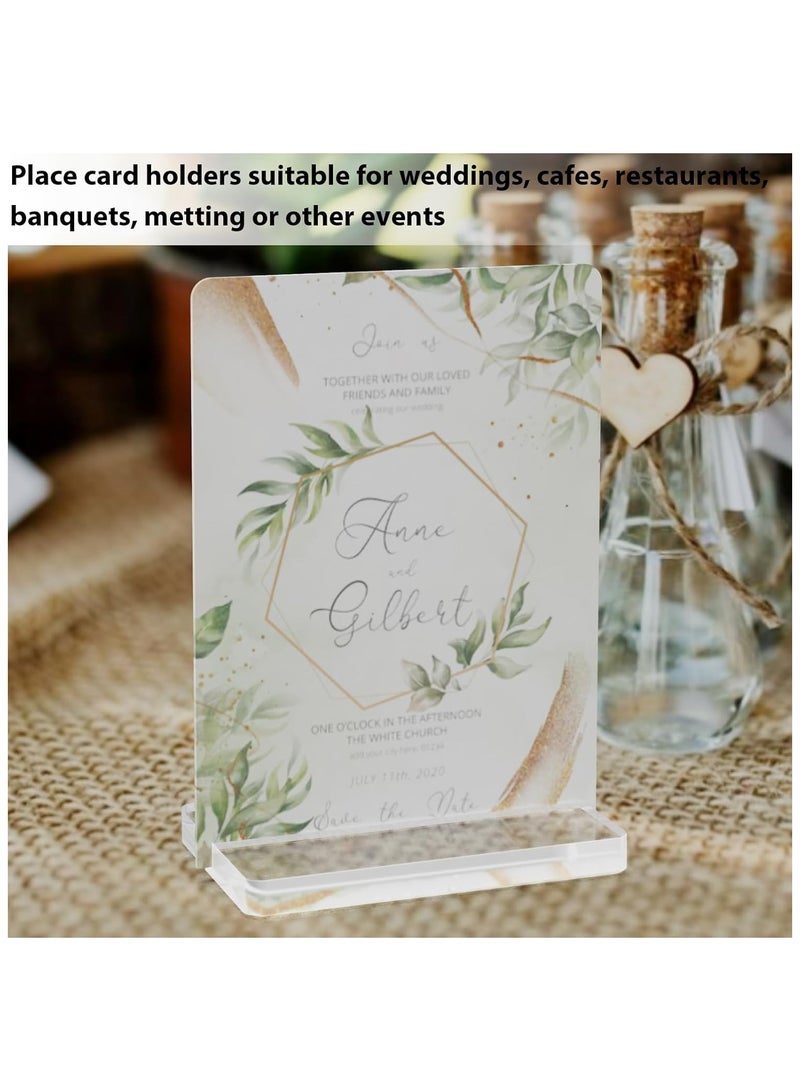 YelaJoy Acrylic Stand, 12 Pcs Table Number Holder, Clear Acrylic Sign Holder Place Card Holders for Wedding, Business, Conference(Clear) - Image 3