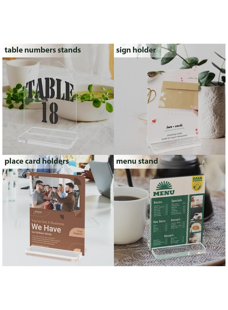 YelaJoy Acrylic Stand, 12 Pcs Table Number Holder, Clear Acrylic Sign Holder Place Card Holders for Wedding, Business, Conference(Clear) - Image 4