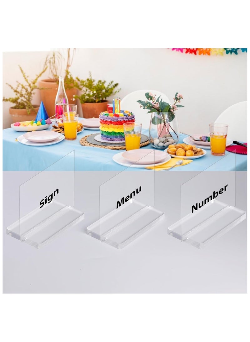 YelaJoy Acrylic Stand, 12 Pcs Table Number Holder, Clear Acrylic Sign Holder Place Card Holders for Wedding, Business, Conference(Clear) - Image 5