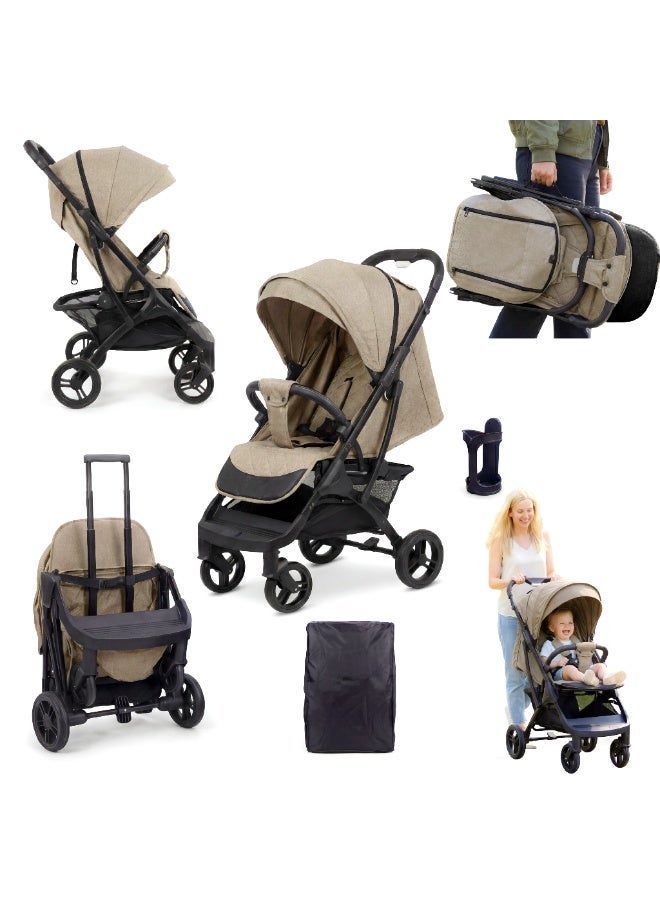 Nobumi Ultra-Lightweight Aluminum Premium Baby Stroller – All-Wheel Independent Suspension, 360° Swivel Rubber Tires, & Integrated Travel Trolley System - Image 3