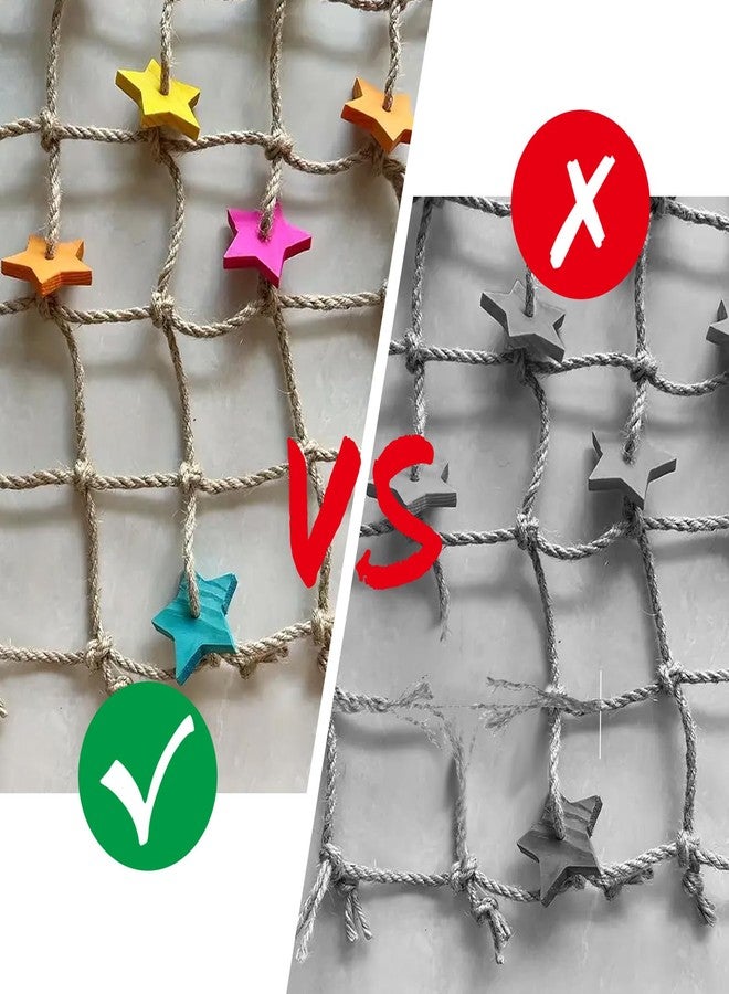 شبكة حبل تسلق للطيور قابلة للتعليق، مقاس 18 × 20 بوصة، ألعاب معلقة لأقفاص الببغاء، مناسبة للفئران، الببغاء، الكوكاتيل، الكوكاتو، الكونيور، الببغاء الرمادي الأفريقي، البادجي - Image 4