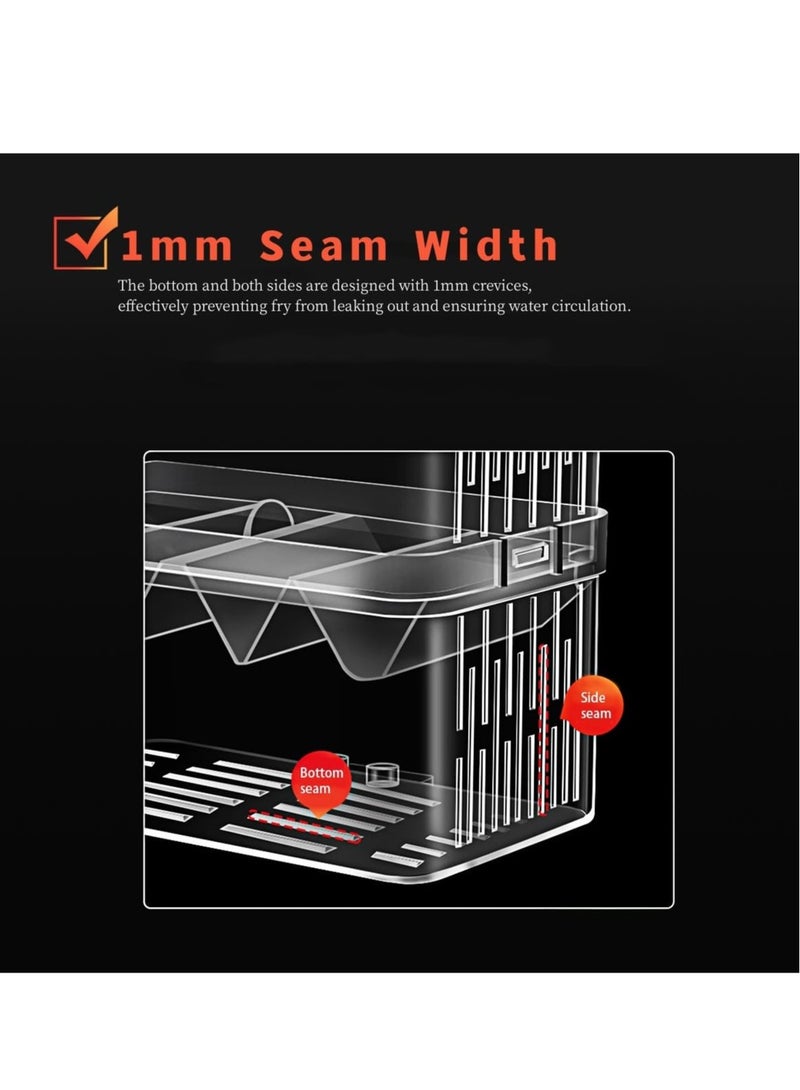 Excefore Large Fish Breeder Box for Aquarium, Fish Tank Acrylic Breeding Box, Isolation Divider Hatching Box for Small Clownfish Shrimp Guppy, Can Connected to Air Pump - Image 2