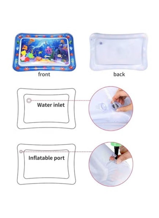 MUMS PLANET Tummy Time Water Mat ( 69 * 51 ) CM , Extra Large Multi-Stage Activity Center Baby Toys & Sensory Kids Toys, Baby Toys for new born- Inflatable Playmat Visual Stimulation Gift For Boys Girls Toys - Image 3