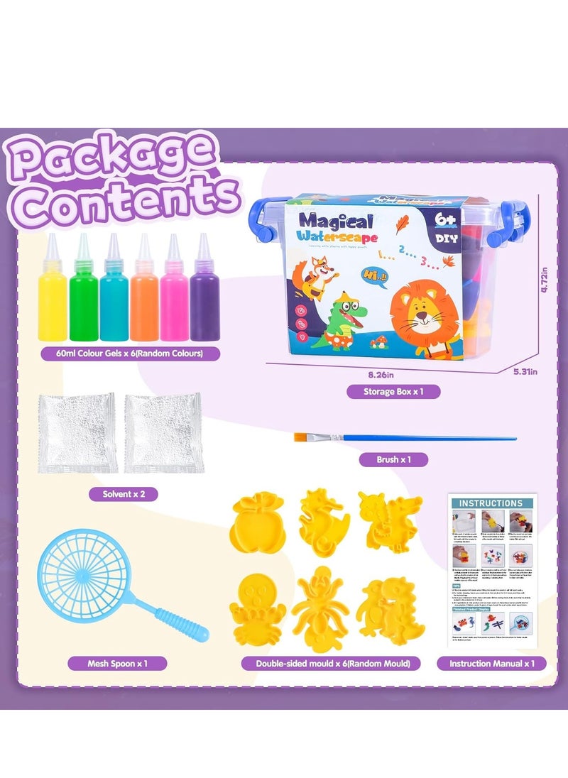 MUMS PLANET - DIY Magic Water Gel Bead Sensory Kids Toys, Magic Water Elf Kit Handmade 3D Aqua Park Set with Double Sided Mold Sea Creatures Colorful Educational  Toys Montessori Toys for Kids 3+ Girls Boys Christmas Birthday Girls - Image 1