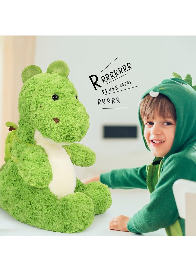 SYOSI Cute Dinosaur Stuffed Animal with Avocado Backpack, 13.7 Inch Soft Dragon Plush Toy, Cuddly Dino Plushie, Ideal Birthday Gifts for Kids, Girls, Boys, and Lovers - Image 3