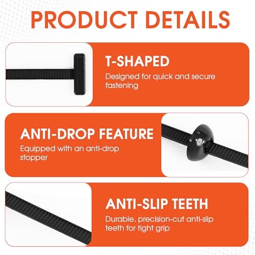 Clipra 100 Pcs Nylon Universal Cable Tie Buckles — Heavy-Duty Zip Tie Buckle Clips with Pin & Button Design, Self-Locking, UV Resistant, Easy Install for Car Bumper, Fender & Auto Body Repair - Image 4