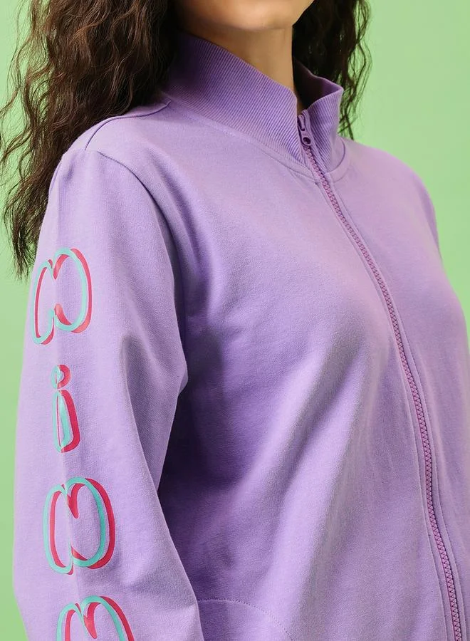 Clovia  Lilac Mickey Mouse Print Top and Pants Pyjama Set for Women | Best Price UAE