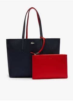 LACOSTE Women's Anna Double sided Two tone Large Capacity Handbag, Fashionable and Versatile, Black/Red  - Image 1