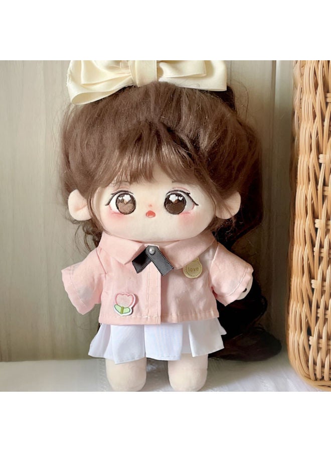 15/20cm Doll Clothes Thai School Uniform 20cm Cotton Doll Clothes JK Uniform Skirt Suit Cheap Shirt-Specifications:15cm Shirt + Skirt (without Doll-Color:Blue Shirt + White Pleated Skirt  - Image 2