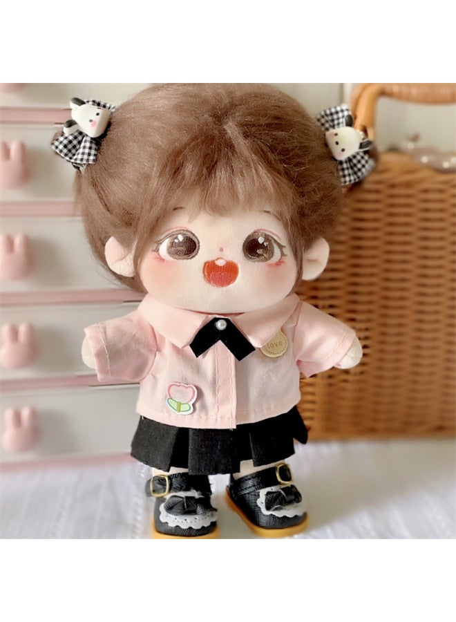 15/20cm Doll Clothes Thai School Uniform 20cm Cotton Doll Clothes JK Uniform Skirt Suit Cheap Shirt-Specifications:15cm Shirt + Skirt (without Doll-Color:Blue Shirt + White Pleated Skirt  - Image 5