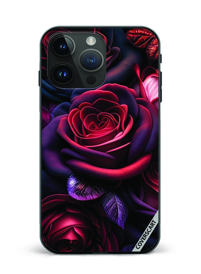 COVERSCART Protective Case Cover For Apple iPhone 15 Pro Max Red Grey Roses Design Multicolour - Image 1