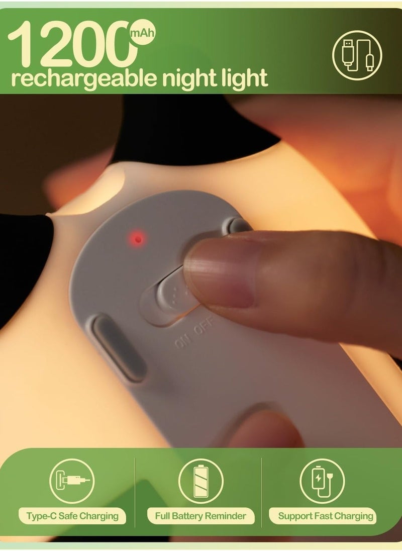 ELTRAZONE Cute Panda Night Light, LED Novelty Animal Night Lamp, 3-Level Dimmable Nursery Nightlight, Rechargeable Bedside Touch Lamp for Breastfeeding, Toddler & Baby Room Decor, Cool Gifts for Kids (Multi) - Image 5