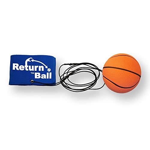 Funsparks Return Ball Basketball Fun Single Player Toy for Indoor or Outdoor Play Wrist Rebound Ball Fun for Friends and Family Great as a Gift or a Present Improve Coordination and Reaction Time - Image 1