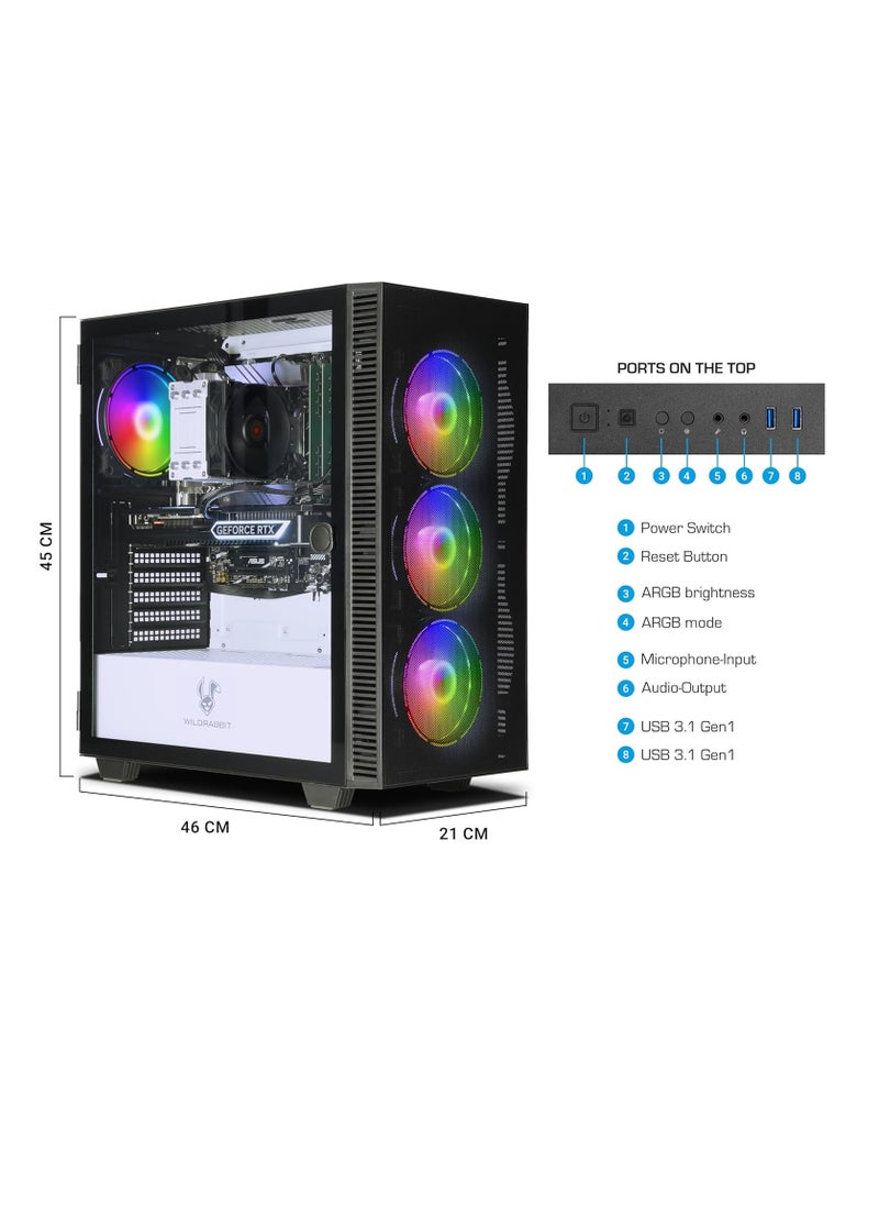 ماركة غير محددة - كيسة كمبيوتر V3 للألعاب بكارت شاشة RTX 4070 من انكرمان ومعالج i7-12700F 12 نواة وبطاقة رسومات جيفورس RTX 4070 12 جيجا وذاكرة رام 32 جيجا و1 تيرا NVMe M.2 SSD ويندوز 11 وW-LAN/WiFi وبلوتوث وليبر اوفيس - Image 1