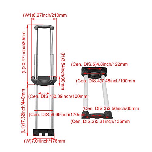 RDEXP 51cm Stretchable Length Travel Luggage Telescopic Handle Replacement Spare Part Suitcase Pull Drag Rod G003 20inch Suitable for 20-inch suitcase - Image 4