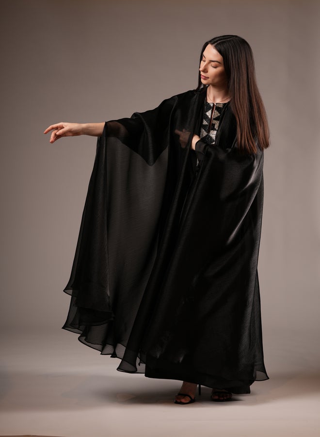 MAISON ARABELLE Embroidered Black Abaya Dress  - Image 2