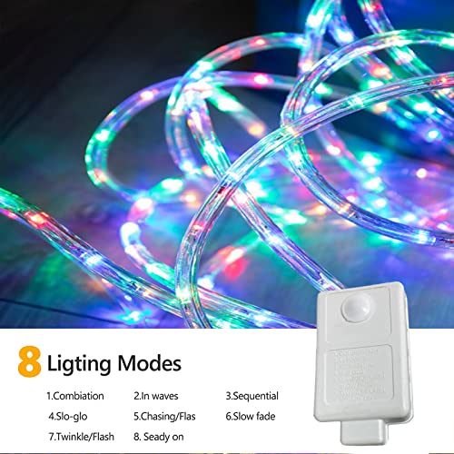 Jnaurb 100ft LED Rope Lights Outdoor, 720 LED Connectable and Flexible Tube Lights with 8 Modes, Waterproof LED Rope Lighting for Garden, Patio, Pool, Bedroom, Party, Indoor Outdoor Decoration (Multicolor) - Image 3