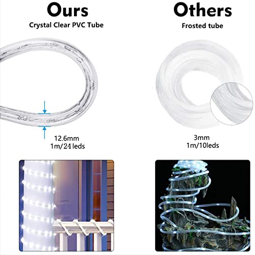 Jnaurb 100ft LED Rope Lights Outdoor, 720 LED Connectable and Flexible Tube Lights with 8 Modes, Waterproof LED Rope Lighting for Garden, Patio, Pool, Bedroom, Party, Indoor Outdoor Decoration (Multicolor) - Image 4