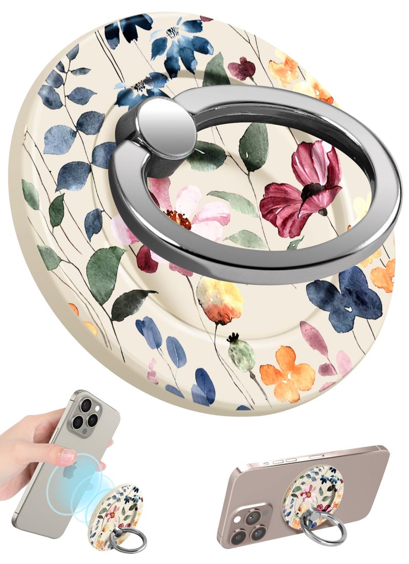 Lotadilo for Magnetic Phone Ring Holder Compatible with MagSafe for Women Girls - Cute Leaf Flower Design Magnet Phone Grip Ring Stand Kickstand for iPhone 17/16 Pro Max/16 Pro/16/15/14/13/12 Series - Image 1