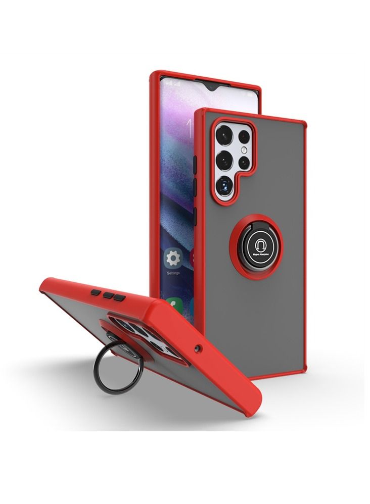 Galaxy S22 ULTRA Luxury TPU Shockproof Ring Holder Kickstand Slim Plated Phone Case Cover