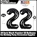 Lovoir Black 22 Number Balloons 40 Inch Giant Number 22 Balloons Foil Mylar Helium Black Number Balloons for 22th Birthday Party Supplies Anniversary Event Celebration Decorations - Image 4