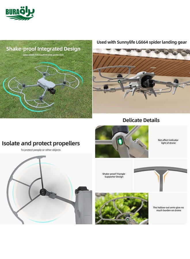 BURAQ For DJI Air 3 Sunnylife KC680 Drone Propeller Protective Guard Anti-collision Ring (Grey) - Image 4