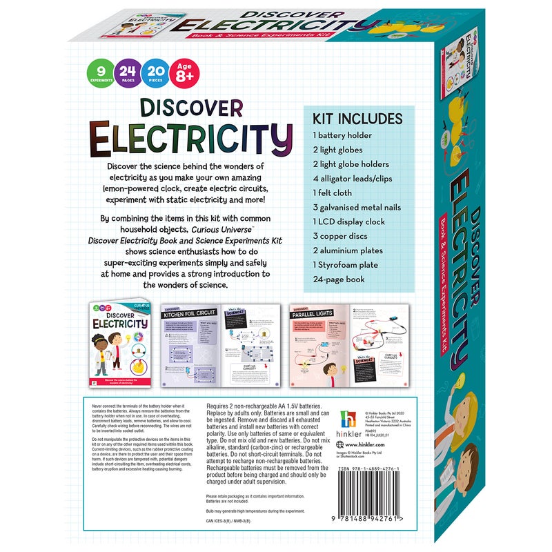 Hinkler Curious Universe Kids: Discover Electricity - Book & Science Experiments Kit, STEM Education Kits, Create Electrical Circuits, Includes 20 Pieces, Hinkler Science & Physics Kit for Kids - Image 3