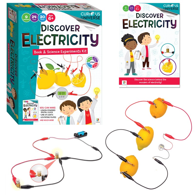Hinkler Curious Universe Kids: Discover Electricity - Book & Science Experiments Kit, STEM Education Kits, Create Electrical Circuits, Includes 20 Pieces, Hinkler Science & Physics Kit for Kids - Image 2