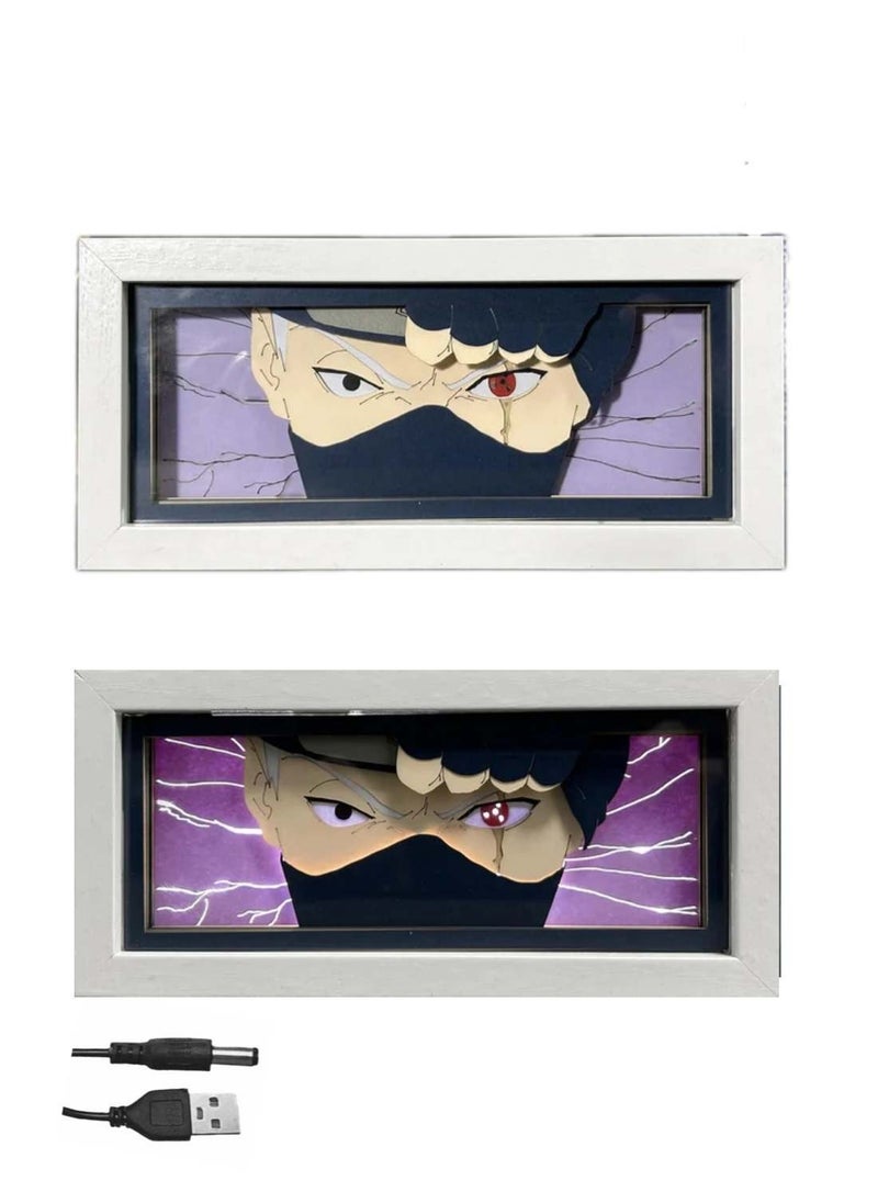 ARNOTEC Japanese anime Naruto 3D paper-cut light box comic shadow box photo frame LED light bedroom desk night light  - Image 1