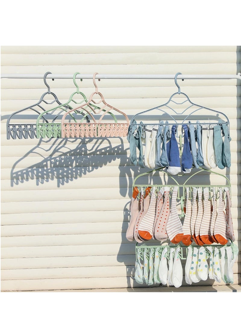 TYCOM Plastic Laundry Dryer Hanger Clips, Perfect for Socks, Underwear, Modern Nappies, Baby and Small Clothes, Durable Sturdy Grip Slip Resistant Drying Clothesline pegs - Green - Image 1