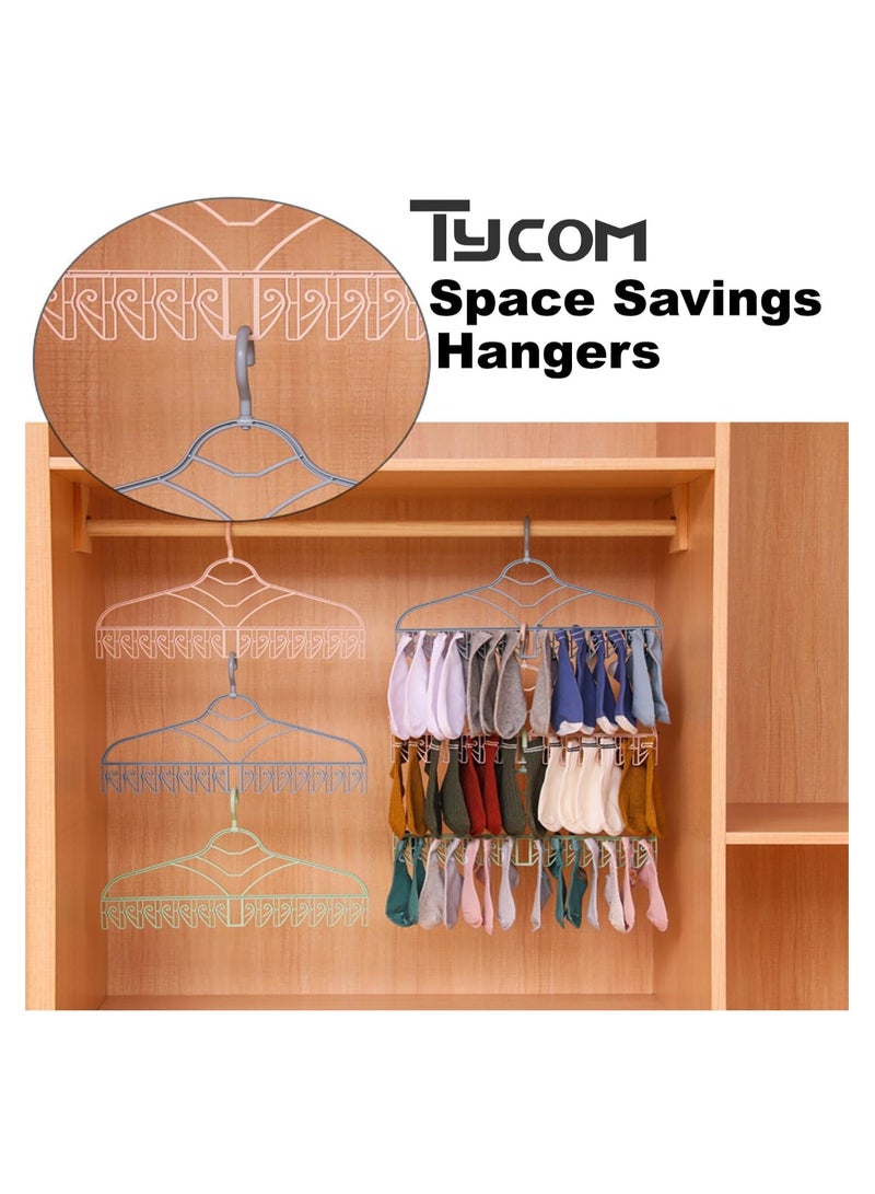TYCOM Plastic Laundry Dryer Hanger Clips, Perfect for Socks, Underwear, Modern Nappies, Baby and Small Clothes, Durable Sturdy Grip Slip Resistant Drying Clothesline pegs - Green - Image 3
