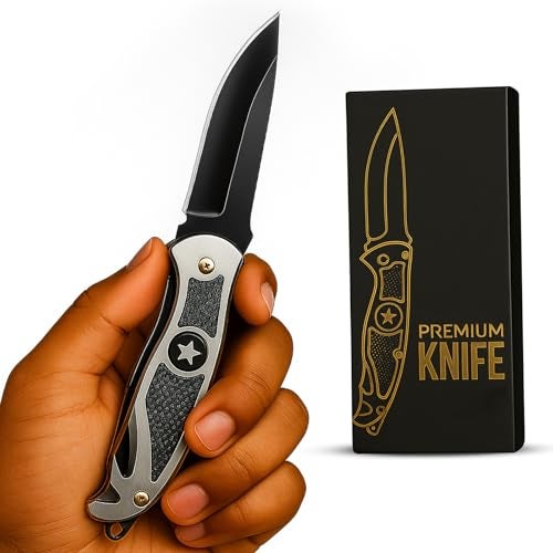 PANCA Star Shield Multipurpose Knife | Compact Carbon Steel Utility Knife for Kitchen, Home & Office Use | Manual Cutting Tool for Vegetables, Fruits, Packaging & DIY Tasks (Silver, Pack of 1) - Image 1
