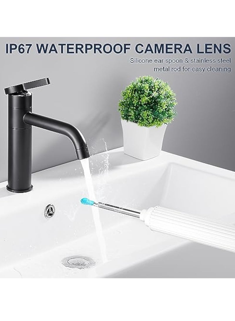 Arabest طقم أدوات إزالة شمع الأذن، منظف الأذن طقم إزالة شمع الأذن مع كاميرا وضوء، منظف شمع الأذن مع كاميرا أذن 1080P لنظامي iOS و Android (أبيض) - Image 5