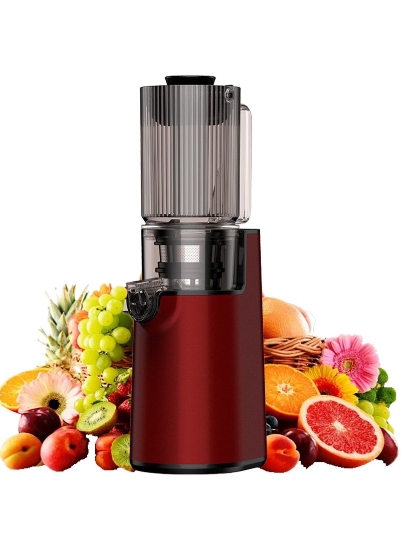 Smart Rahah JE-45 Slow Juicer, High Juice Yield, Professional Cold Press Juicer Machine for Fruits Vegetables, 45 RPM Quiet Motor , 220-240V for Middle East, Easy Clean Juicer, Middle East Voltage Juicer, Compact & Lightweight (3.7KG), Red 