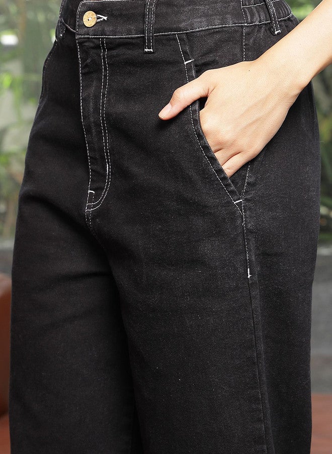 PlusS Black Cotton Shirt And Trousers Co-Ords For Women - Image 3