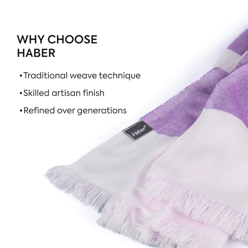 HABER 100% Bamboo Bath Towel (150 x 75 cm) – Ultra-Absorbent, 3X Softer Than Cotton, Quick Dry & Lightweight Large Eco-Friendly Towel for Bath, Gym & Travel – Amethyst Pack of 1 - Image 2