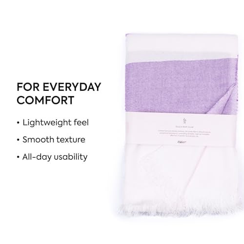 HABER 100% Bamboo Bath Towel (150 x 75 cm) – Ultra-Absorbent, 3X Softer Than Cotton, Quick Dry & Lightweight Large Eco-Friendly Towel for Bath, Gym & Travel – Amethyst Pack of 1 - Image 4