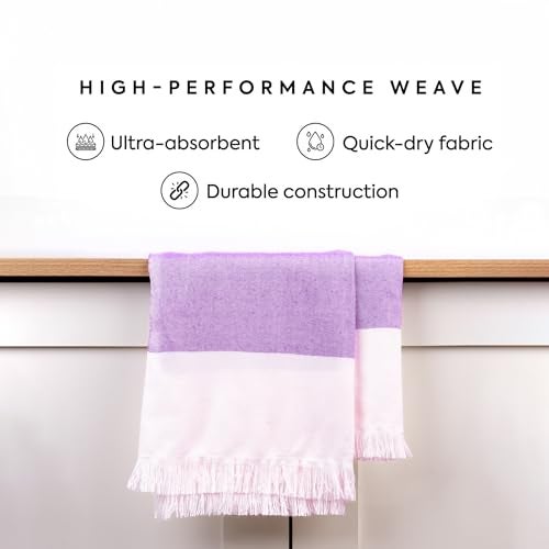 HABER 100% Bamboo Bath Towel (150 x 75 cm) – Ultra-Absorbent, 3X Softer Than Cotton, Quick Dry & Lightweight Large Eco-Friendly Towel for Bath, Gym & Travel – Amethyst Pack of 1 - Image 3