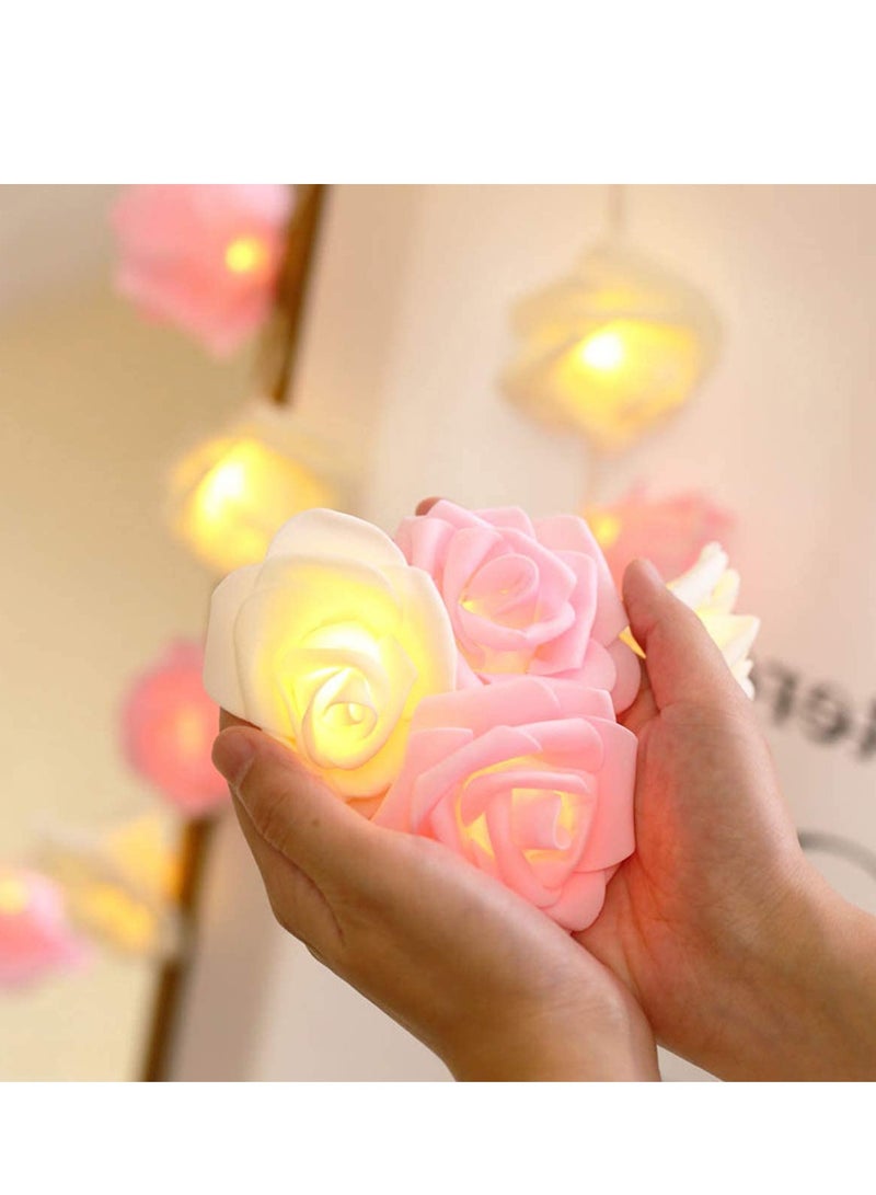 Excefore LED Rose Flower String Lights, 3M 20LED Battery Operated String Romantic Flower Rose Fairy Light, Indoor Outdoor Decorations Large Rose Flower Diameter 6cm  - Image 4