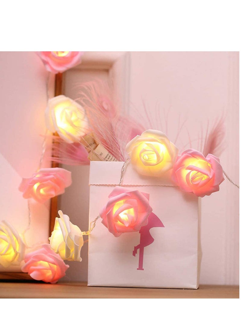 Excefore LED Rose Flower String Lights, 3M 20LED Battery Operated String Romantic Flower Rose Fairy Light, Indoor Outdoor Decorations Large Rose Flower Diameter 6cm  - Image 5