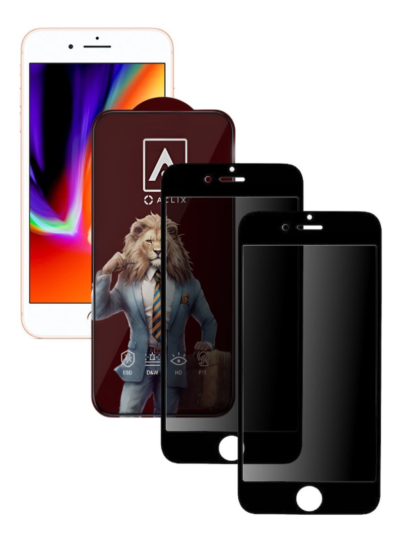 أكاليكس قطعتين، شاشة حماية، عاكس مخفي، لهاتف ايفون  8 بلاس ، جودة ممتازة. - Image 1