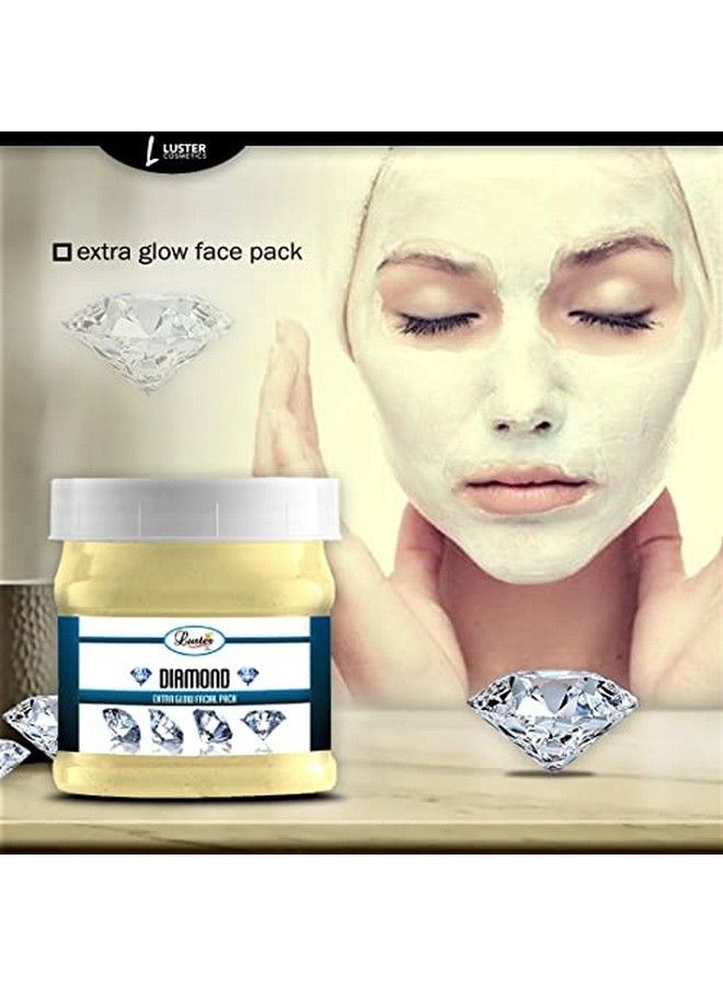 LUSTER Diamond Facial Kit | Diamond Facial Scrub | Diamond Massage Cream | Diamond Massage Gel | Diamond Face Pack | Diamond Facial Kit For Women & Men | No Paraben 500 Ml (Pack Of 4). - Image 4