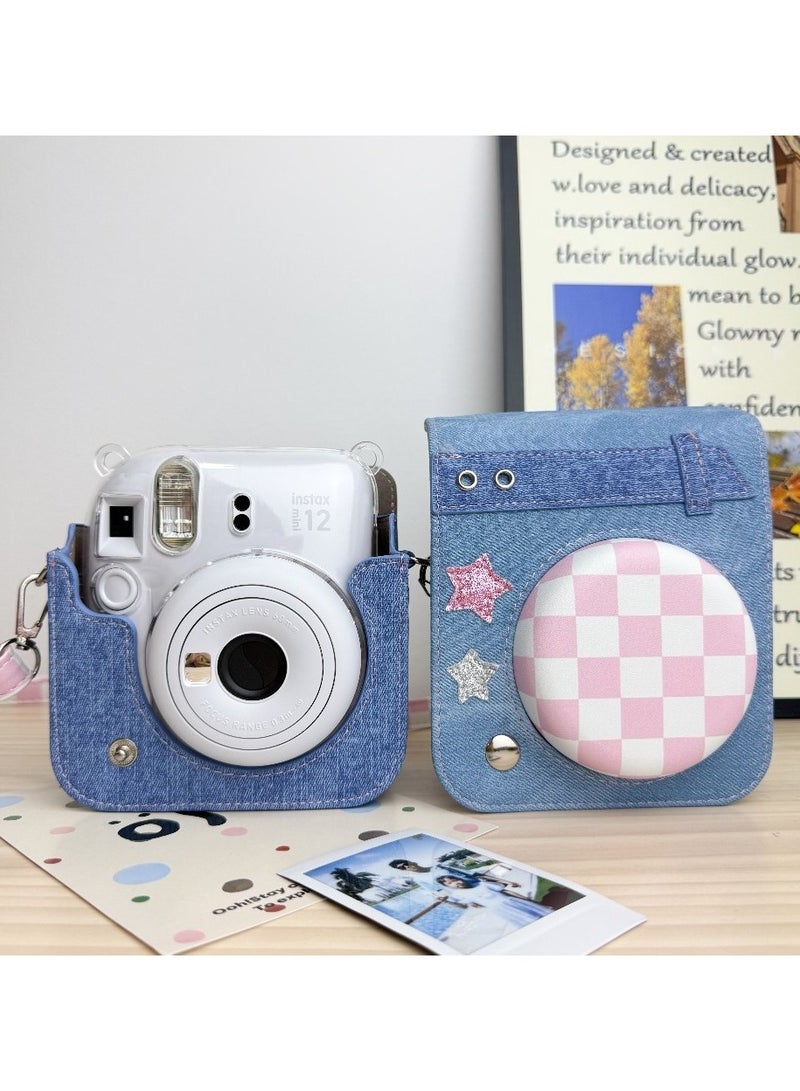 Polaroid mini12 40 universal leather embossed vintage fashion camera bag drop resistant portable strap crossbody bag - Image 3