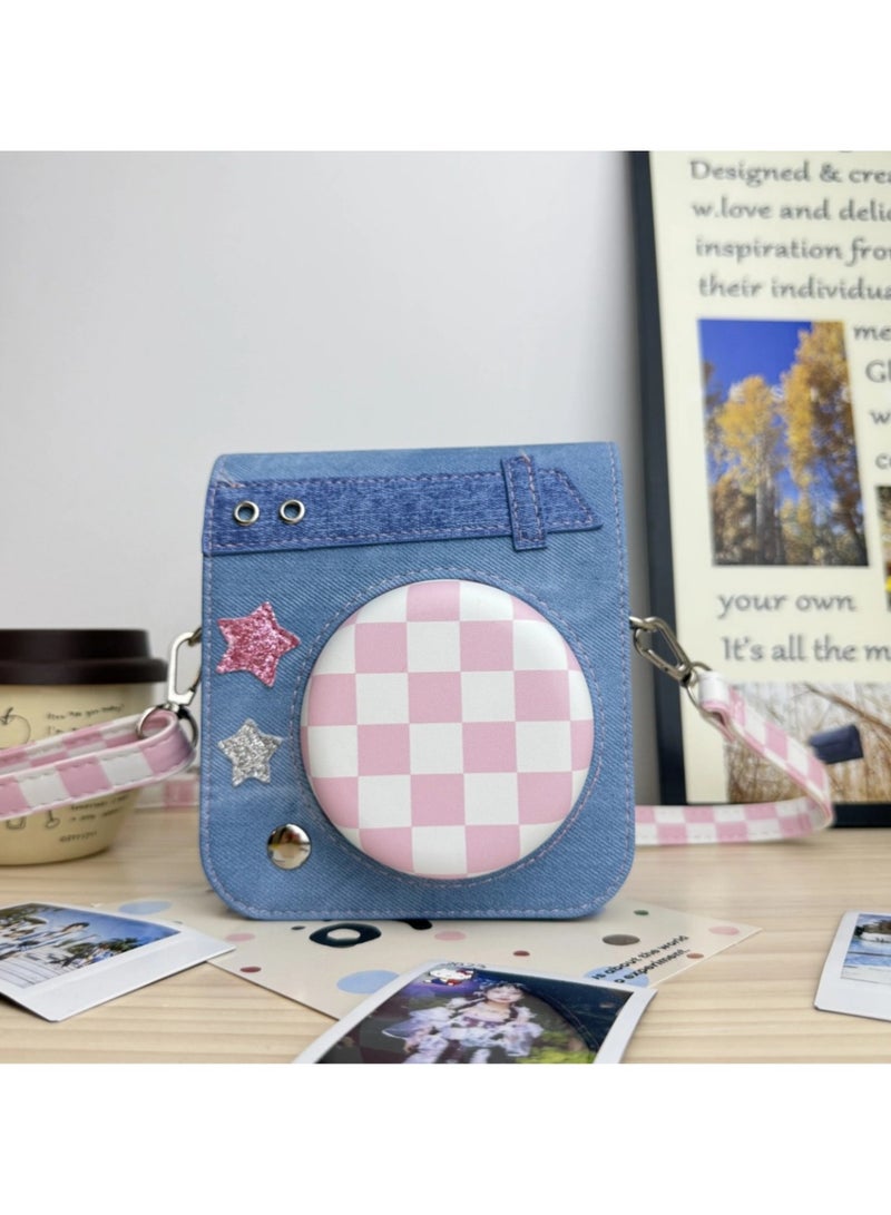 Polaroid mini12 40 universal leather embossed vintage fashion camera bag drop resistant portable strap crossbody bag - Image 1