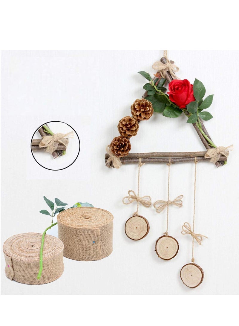 KASTWAVE 6 Rolls Jute Ribbon, Hessian Fabric Ribbons, Natural Jute Burlap Craft Ribbon for DIY Crafts Wedding Party Decoration House Gifts Decoration  (1.5cm,2cm,3cm) - Image 5