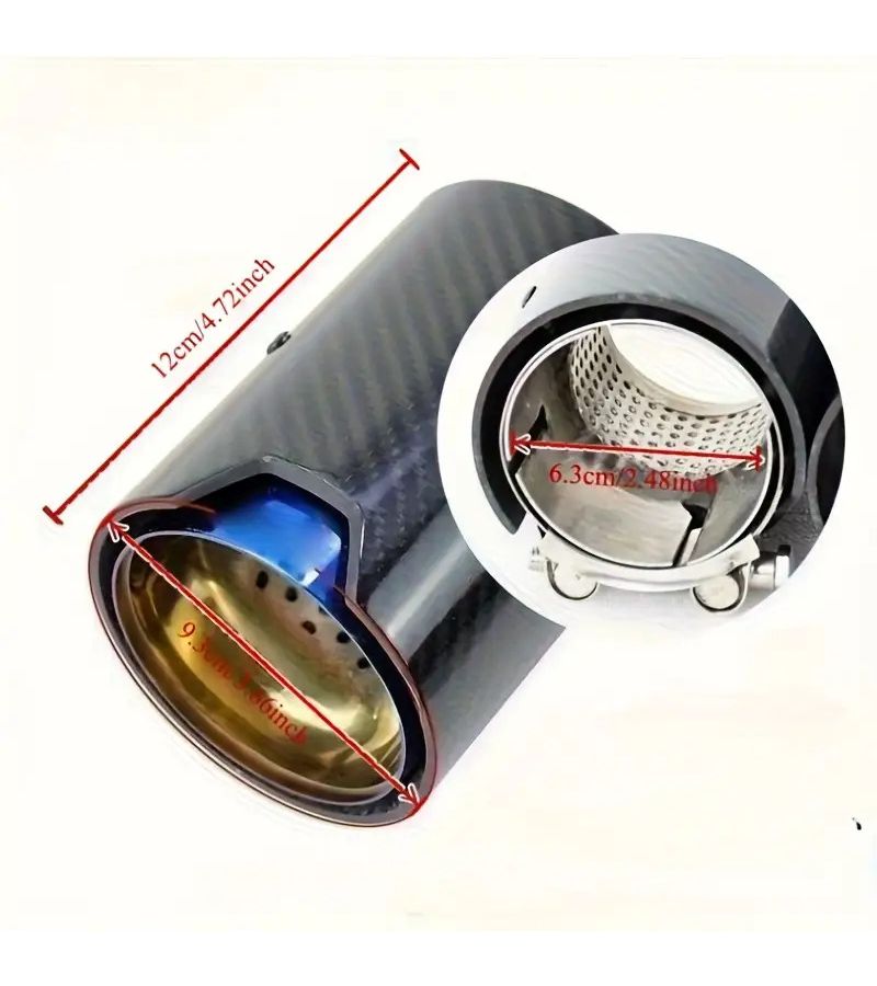 Carbon Fiber Exhaust Intake Port 73MM Baked Blue High Flow Performance Upgrade For BMW M2 M3 M4 F87 F80 F83 With Enhanced Sound Effect - Image 3