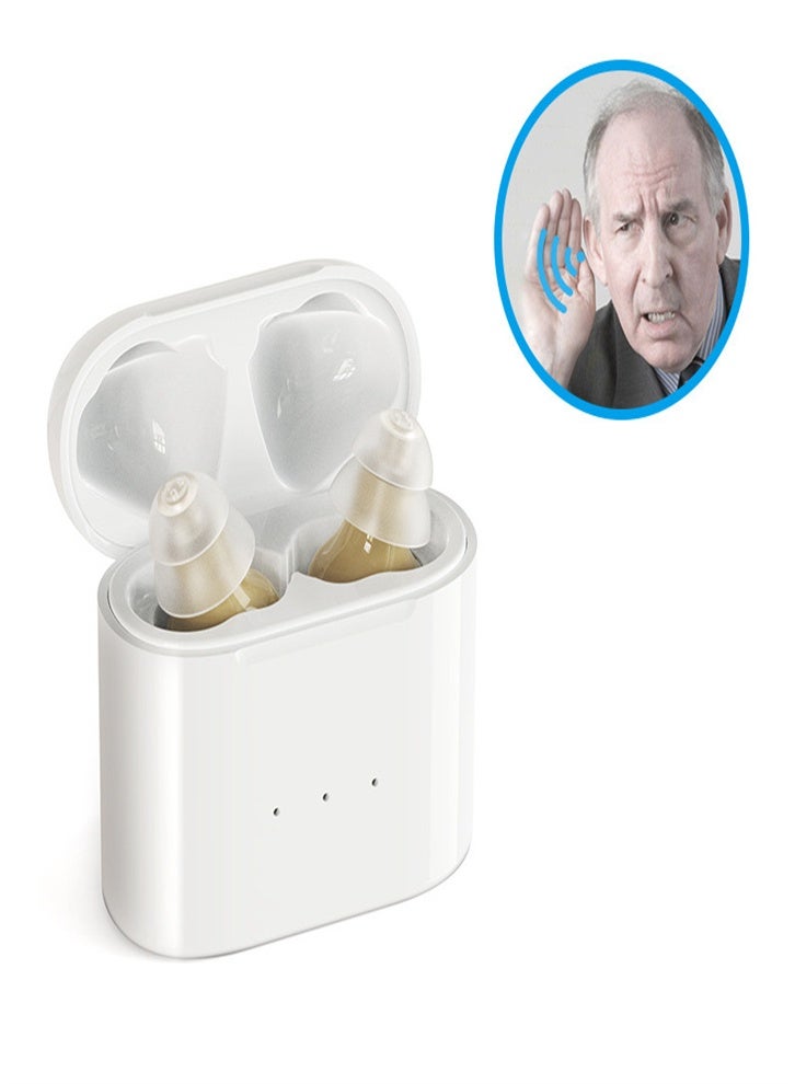 Mini Rechargeable In-Ear Hearing Aid for Mild to Moderate Hearing Loss, Effective Hearing Aid and Noise Reduction (Skin Color) - Image 1